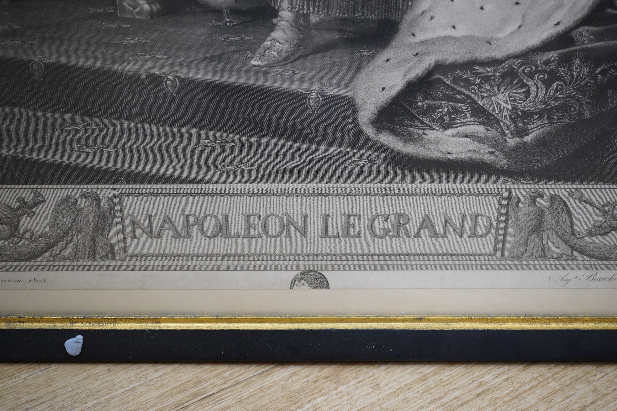 After F. Gerard (1770-1837), coloured engraving, ‘Napoleon Le Grand’, 1805, 57 x 48cm. Condition - fair to good